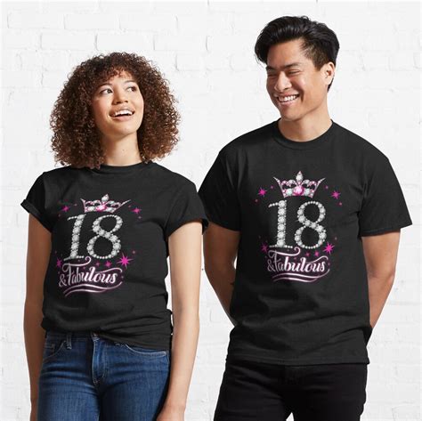 18th Birthday T Shirt Eighteen And Fabulous Design For Girls T Shirt By Iclipart Redbubble