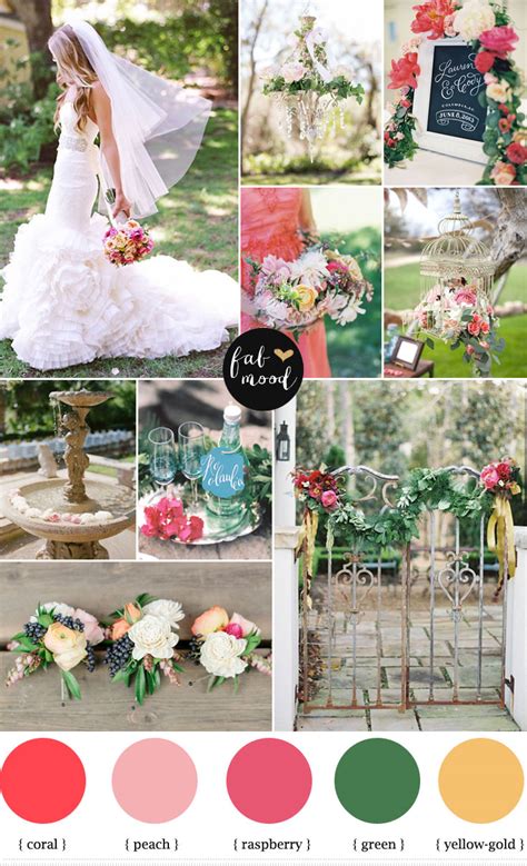 Ethereal wedding palettes for spring with a mix of classic pastels, organic and earthy tones, and chic warm neutrals to inspire gorgeous spring events! Garden Wedding Ideas,Coral and Raspberry Wedding