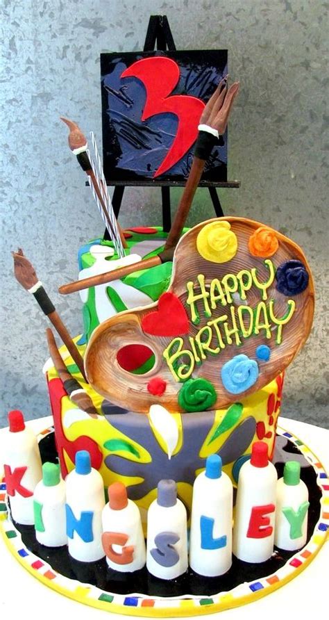 Art Themed Birthday Cake Artist Cake Art Party Cakes Art Birthday Cake