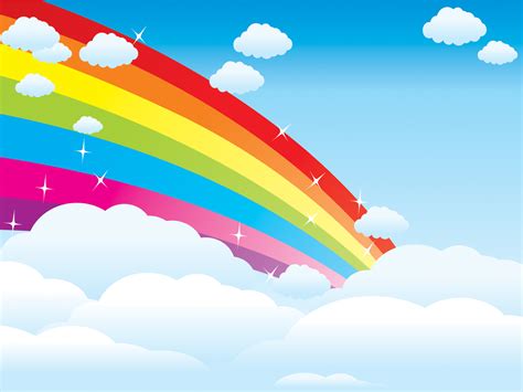 Rainbow On Sky Powerpoint Templates 3d Graphics Free Ppt