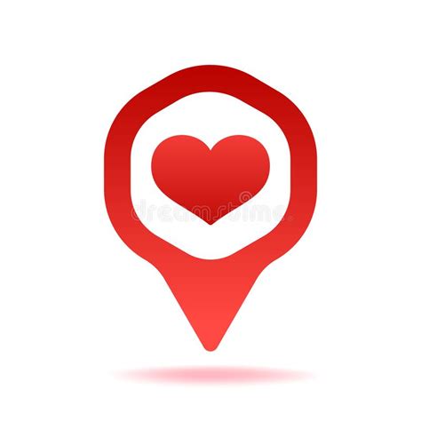 Love Pin On Map Gps Location Icon Isolated On Stock Vector