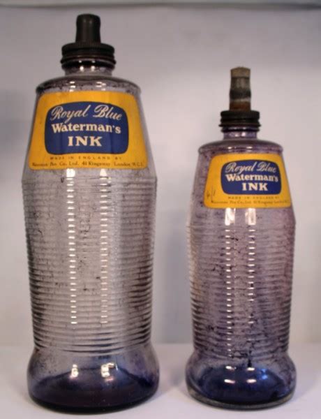 Waterman Ink Bottles 32 Oz And16 Oz V0506 Set Of 2 Royal Blue England