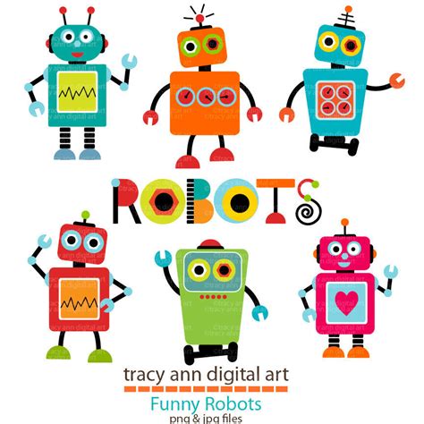 Robot Clip Art Set 1 By Tracyanndigitalart On Etsy