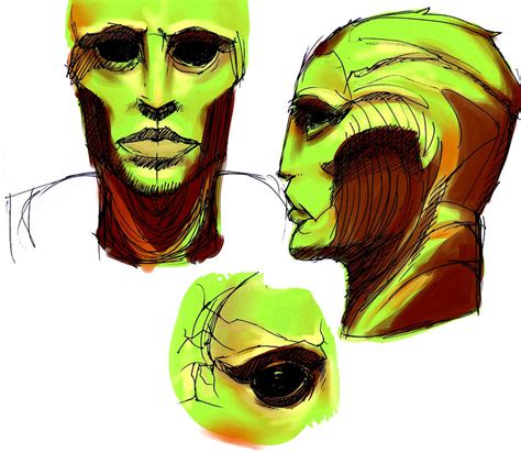 Thane Krios Sketches By Fallingfreely On Deviantart
