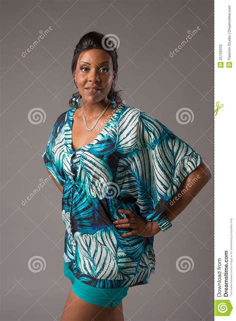 Plus Size Young African American Woman Portrait Royalty