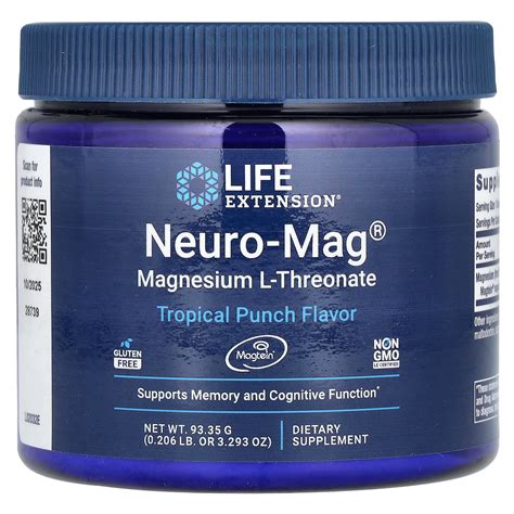 Life Extension Neuro Mag Magnesium L Threonate Tropical Punch 3293