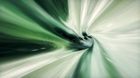 Abstract Dark Green Alien Hyperspace Warp Tunnel Stock Footage Video
