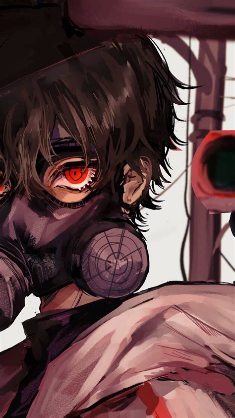 Download Anime Gas Mask Red Eye 4k Wallpaper By Jmccarty Anime Boy