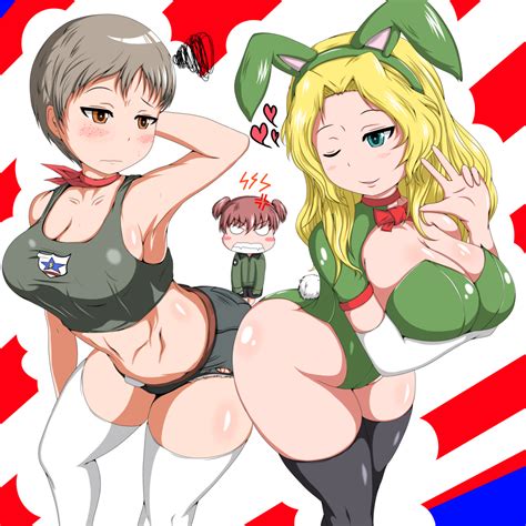 Kay Alisa And Naomi Girls Und Panzer Drawn By Nibo Yakiyaro Danbooru