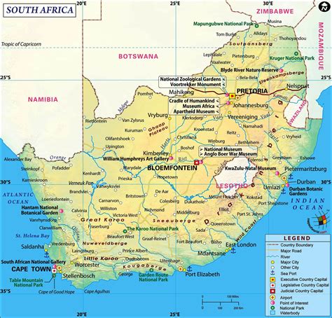 Mappa Geografica Del Sudafrica Morfologia Clima Flora Fauna
