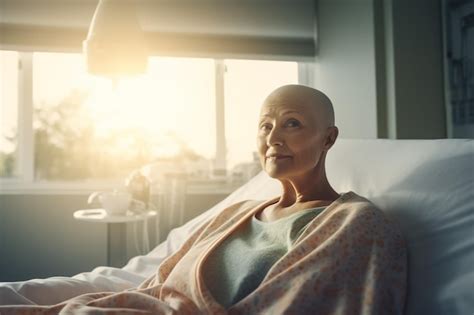 Premium Photo Senior Woman Sitting In Hospital Room After Chemotherapy