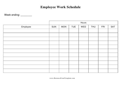 Weekly work schedule template | shatterlion.info : Employee Daily Work Schedule Template Download Printable PDF | Templateroller