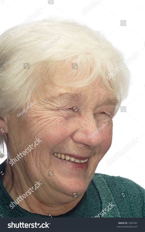 Old Woman Laughing Isolated On White Stock Photo 2587401 Shutterstock