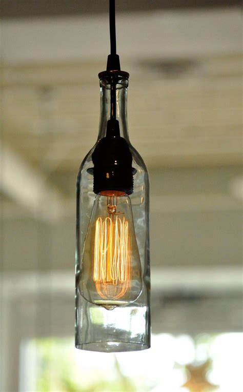 Turn Empty Wine Bottle Into Hanging Light Wine Bottle Lamp Lighted