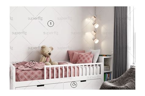 Download Kids Bedroom Mockup to change the wall surface