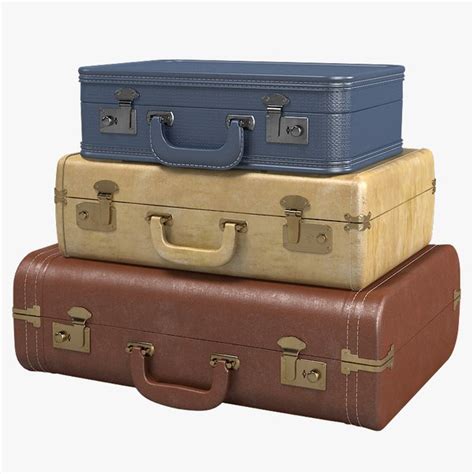 3d Vintage Suitcase Retro Turbosquid 1164652