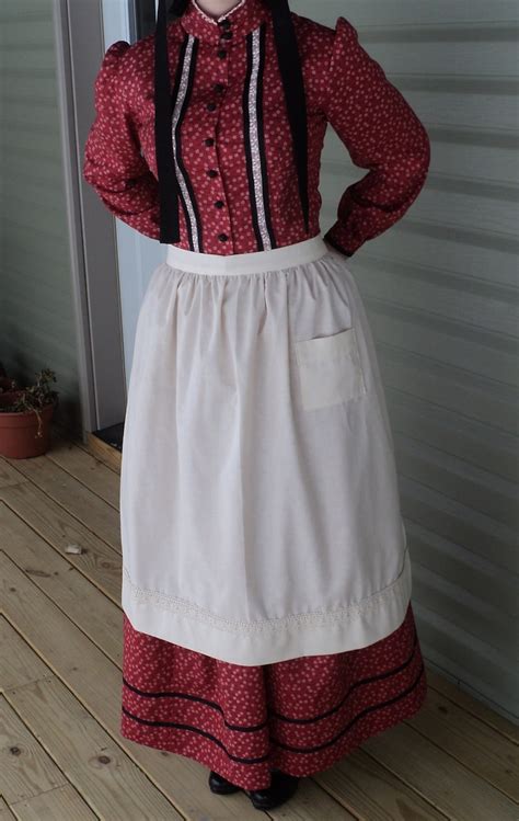 Womens Old Fashioned White Cotton Apron Pioneer Wild West Etsy