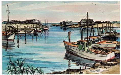 Vintage Cape Cod Postcard Barnstable Harbor By Vintageplum