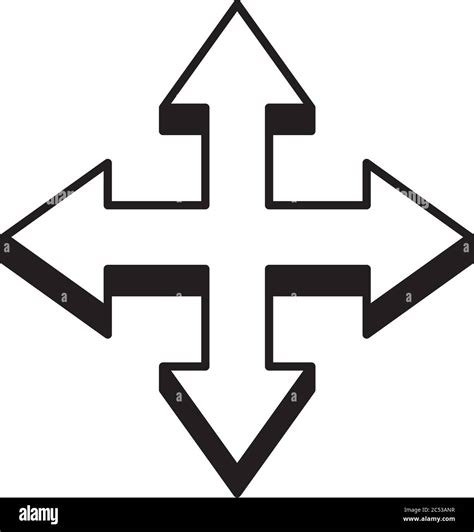 Icono De Cuatro Flechas Sobre Fondo Blanco Estilo De Línea