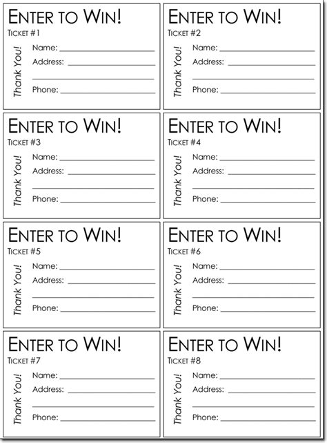 Free Printable Raffle Ticket Template With Numbers Printable