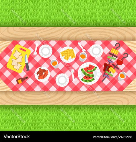 Summer Barbecue Picnic Background Royalty Free Vector Image