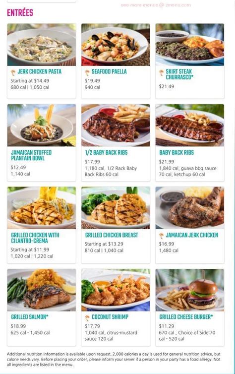 Bahama Breeze Catering Menu Libero