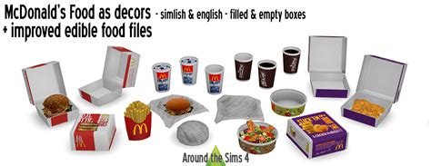Around The Sims Around The Sims 4 Mcdonalds Food Improved