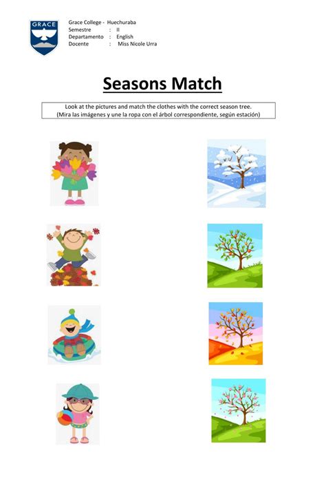 Seasons Match activity