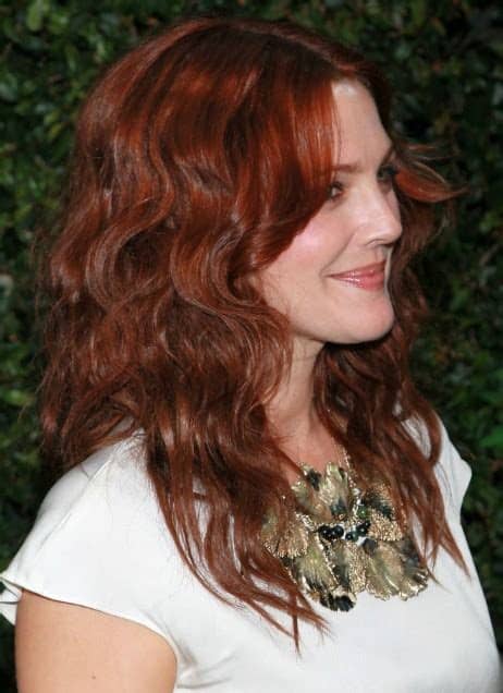 From fiery copper to deeper rustic red shades, see the best celebrity redheads here! Drew Barrymore Red Curly Hairstyle - PoPular Haircuts
