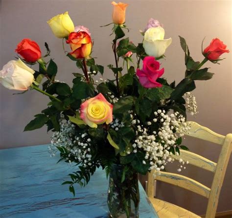 1 Dozen Long Stem Florist Choice Mixed Colors Roses In Troy Mo Troy