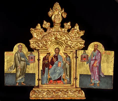 special exhibition morsink icon gallery~~c 7 triptych with deesis and saints crete late 16th