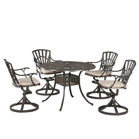 Homestyles Grenada Traditional 5 Piece Outdoor Dining Set With Cushions