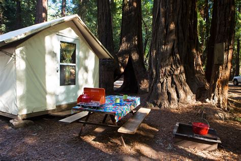 Tent Cabin Camping Fernwood Campground And Resort Big Sur California