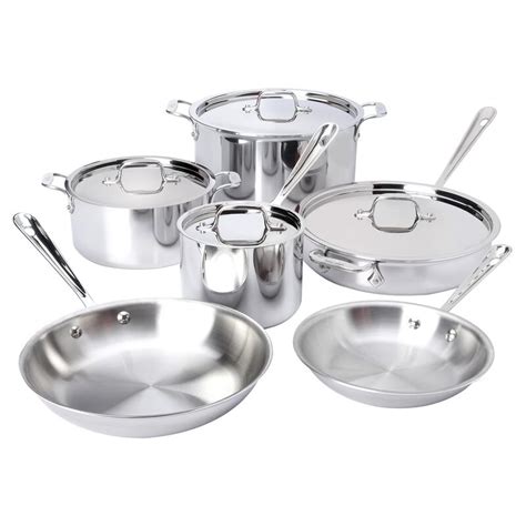 Raw materials meet fda requirements per fda 21 cfr 177.1550 for use with food contact surfaces. All-Clad D3™ Stainless 10 Piece Stainless Steel Cookware ...