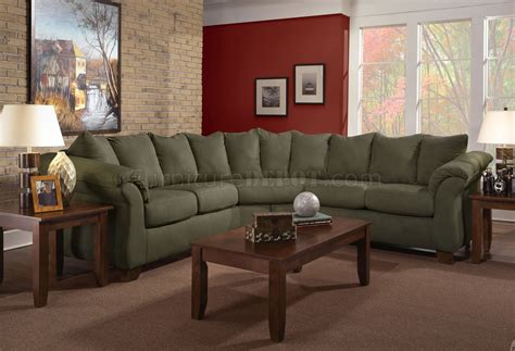 olive microfiber modern sectional sofa woptional items