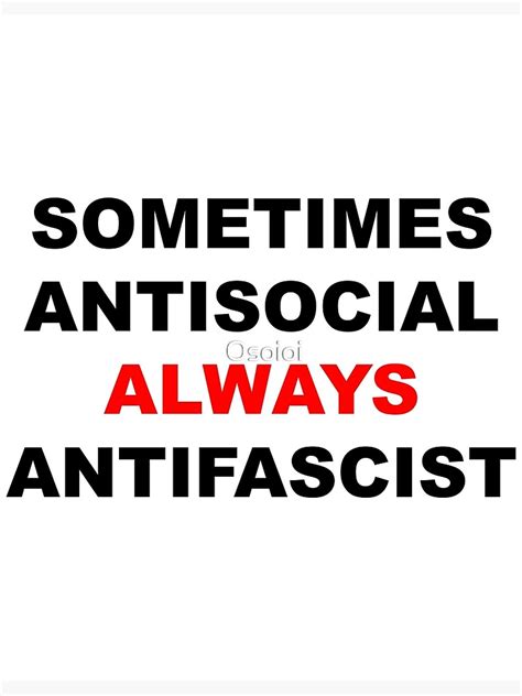 Always Anti Fascist Poster For Sale By Osoioi Redbubble