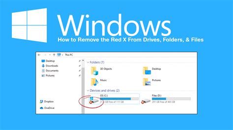 How To Remove The Red X From Drives Folders Files On Windows