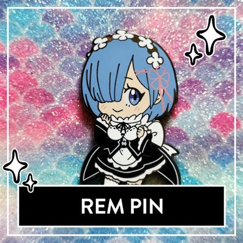 Rem Hard Enamel Pin Cute Rezero Fanart Pin Rezero Anime Etsy