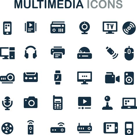 Different Multimedia Icons 7371135 Vector Art At Vecteezy