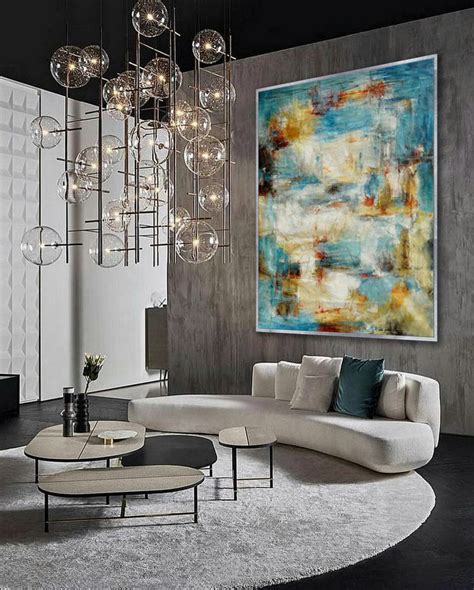Modern Abstract Super Extra Large Oversize Vertical Canvas Wall Art