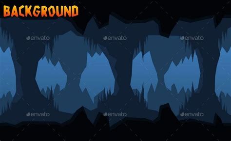 Lava Cave Platformer Tileset Vector Game Art Background Game Art