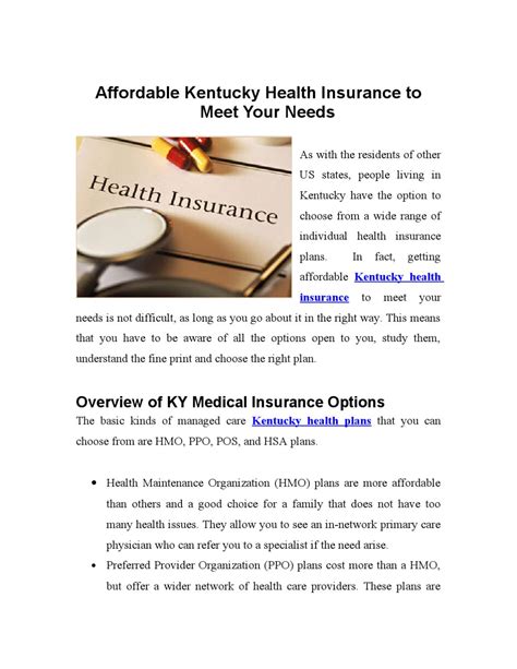Affordable Kentucky Health Insurance, Kentucky Health Insurance Plans