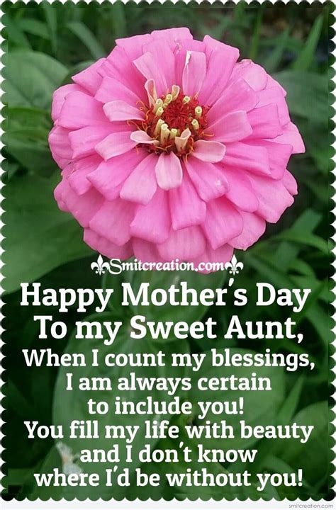 Wishing your mom a happy mother's day is easy with our collection of messages and quotes. Happy Mother's Day Card For my Sweet Aunt - SmitCreation.com
