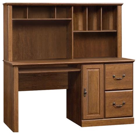 Sauder Orchard Hills Cherry Computer Desk With Hutch Transitional