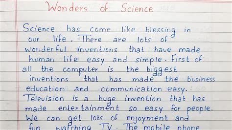 Write A Paragraph On Wonders Of Science Short Essay English Youtube