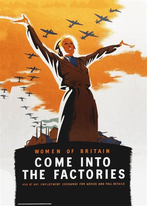 Vintage British Ww Propaganda Women Of Britain Come Into The