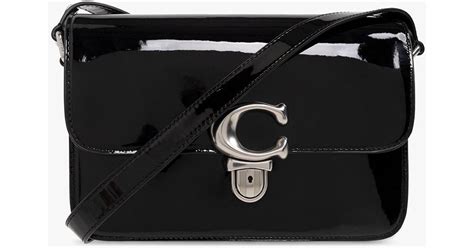 Coach Studio Patent Leather Shoulder Bag In Black Lyst Canada
