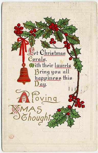 1912 J Herman Embossed Christmas Poem Postcard~vg Gold Medal Art