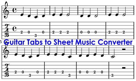 Guitar music is transposed up one octave, meaning that what you are actually playing sounds one octave lower recognize the different types of notes. 3 Free Guitar Tabs to Sheet Music Converter Software