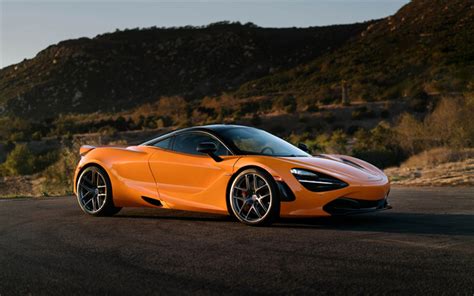 Download wallpapers McLaren 720S, 2018, orange sports coupe, orange